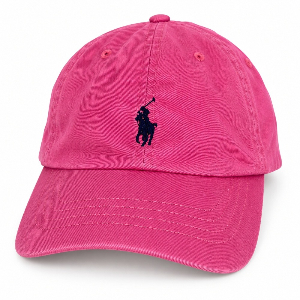 Polo Ralph Lauren Baseball Cap Pink Blue Pony Logo Adjustable Cotton Hat Strap
